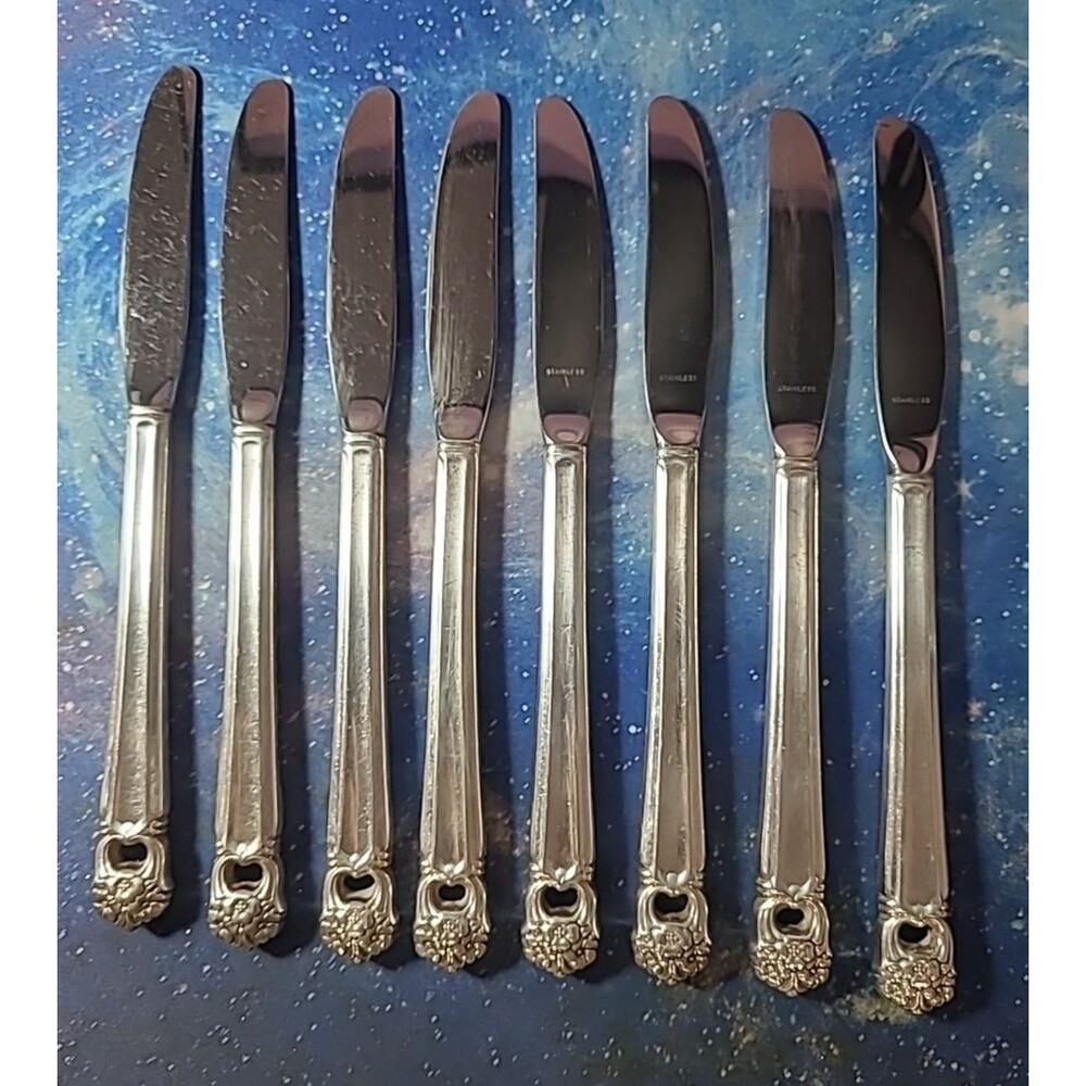 1847 Rogers Bros IS Silverware Eternally Yours Flatware 8.5" Knife Set of 8.